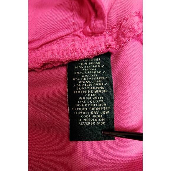 Lauren Ralph Lauren Premier Distressed Skinny Cropped Hot Pink Jeans Size 16W - Picture 8 of 8
